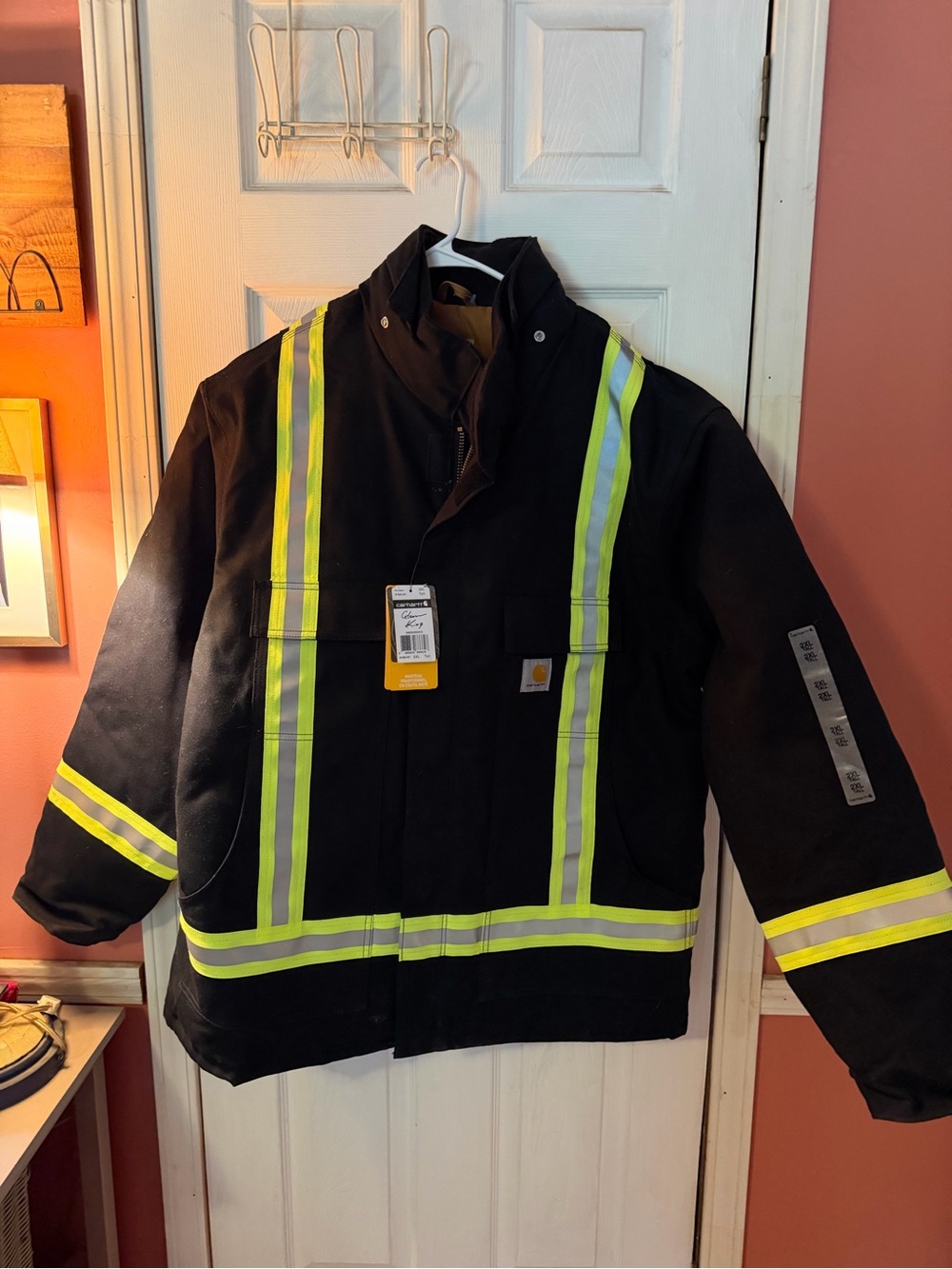 Men’s Carhartt Glenn kingBlack High-Visibility Safety Jacket Reflective Stripes